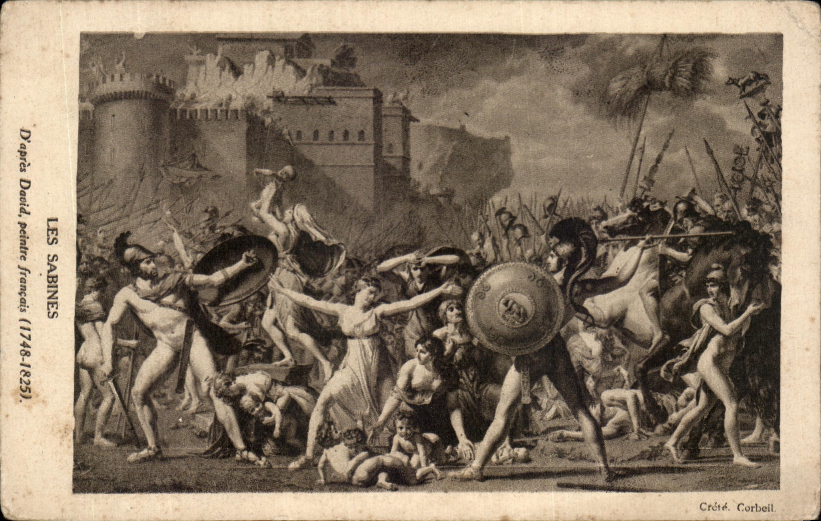 Vintage Postcard The Sabines After David French Painter