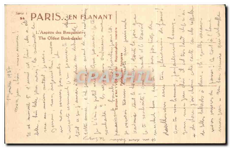 CPA Paris En Flanant Ancetre des bouquinistes  — Verso