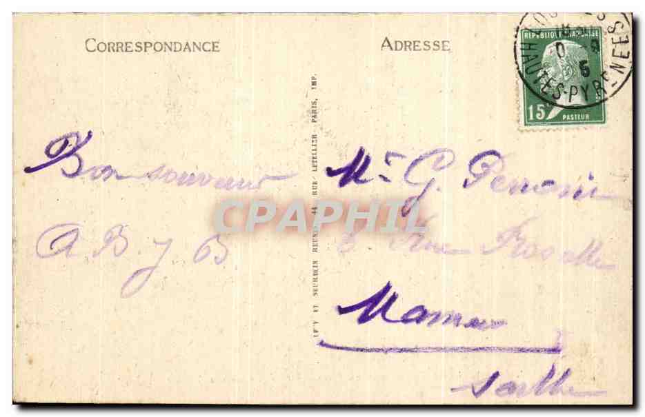CPA Lourdes Le Funiculaire du pic du Jer Le Grand Viaduc — Verso