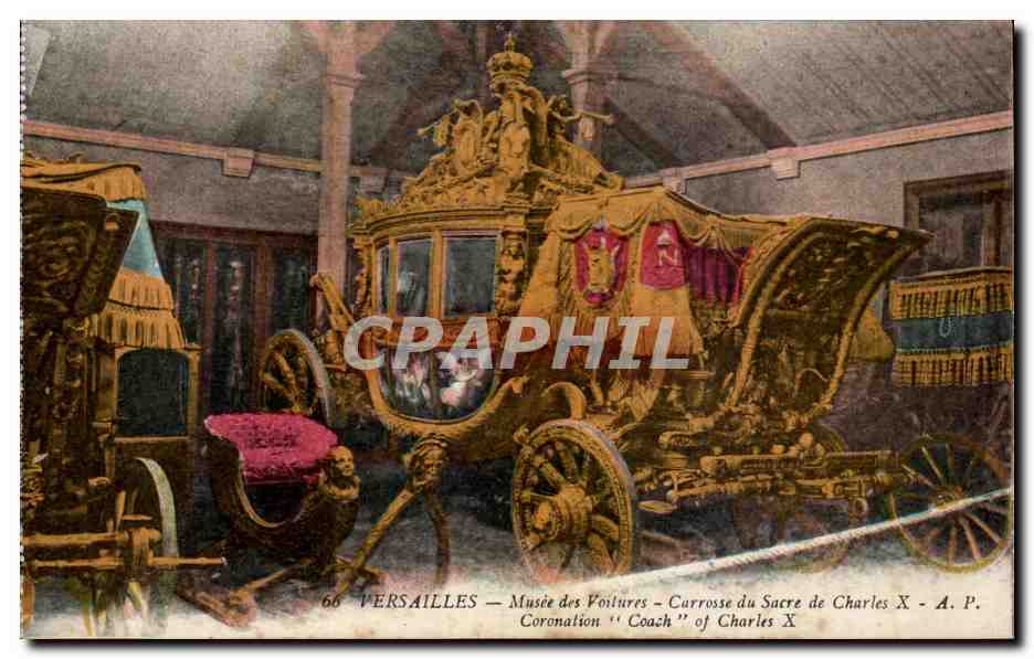 CPA Versailles Musee des Voilures Carrosse du Sacre de Charles X