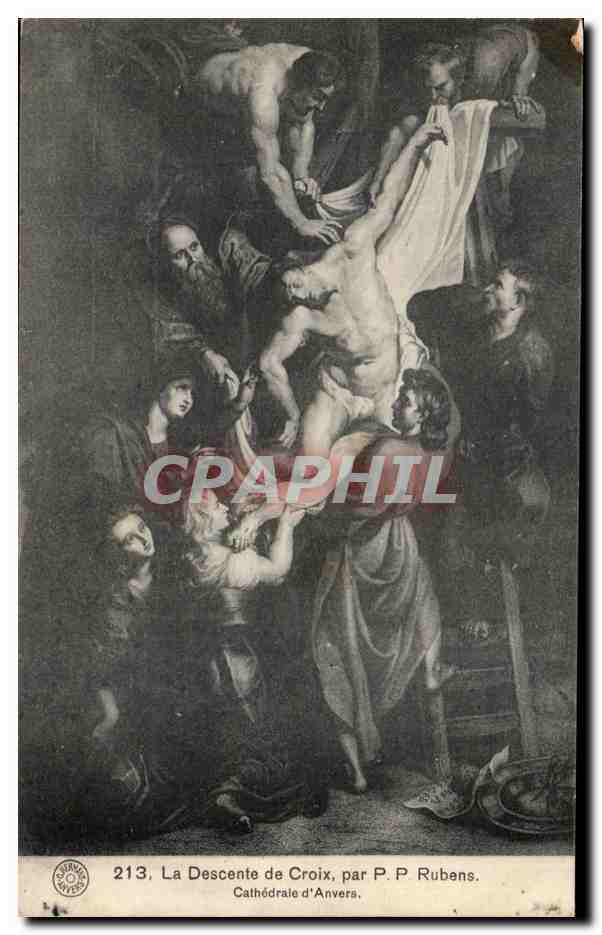 CPA La Descente de Croix par Rubens Cathedrale d'Anvers