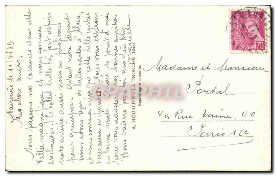 CPA Vallee de Peisey Mancroix Rosuel la Gurrax et le Pourri — Rückseite