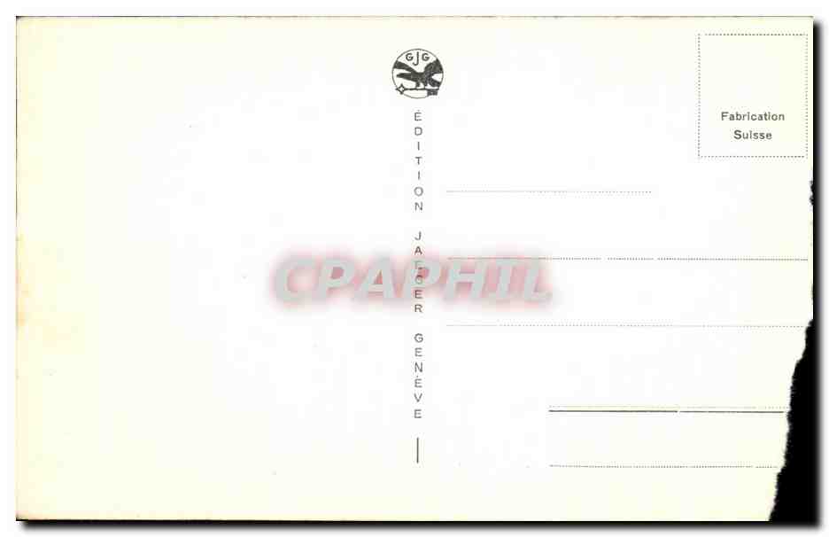 Genève — Lieux emblématiques — Édition Jaeger Genève, n° 8042 — Verso