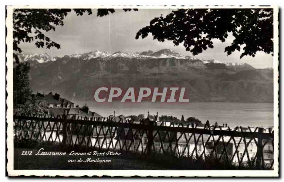 CPA Lausanne Leman et Dent d'Oche vus de Montbenon Suisse