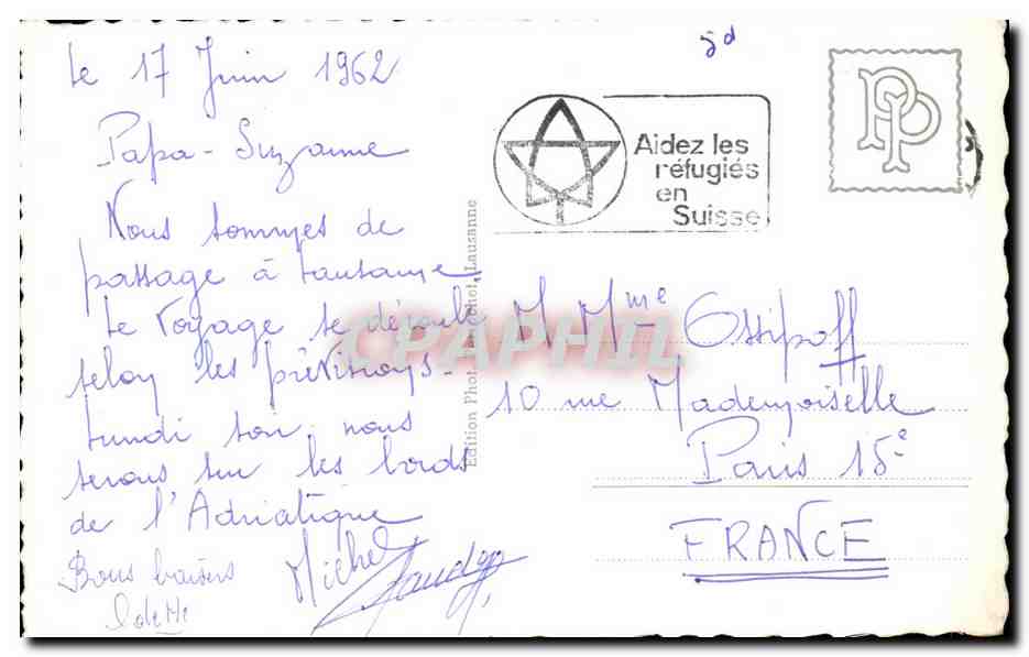 CPA Lausanne Leman et Dent d'Oche vus de Montbenon Suisse — Rückseite