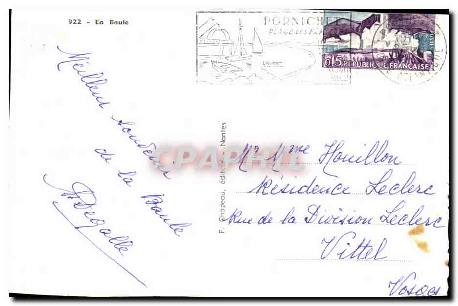 CPA La Baule Parc des Dryades — Verso