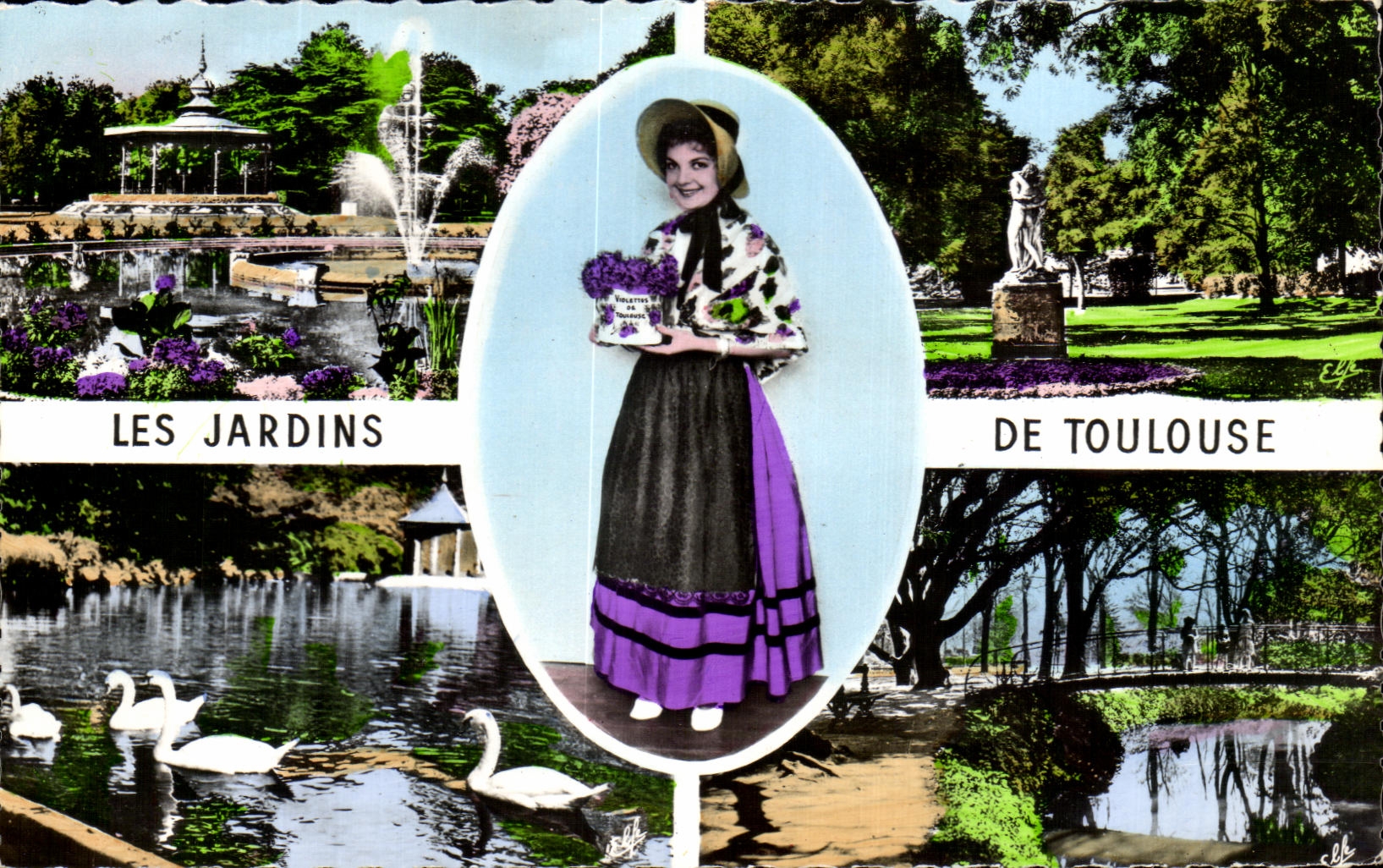 CPA Les Jardins De Toulouse Femme Folklore