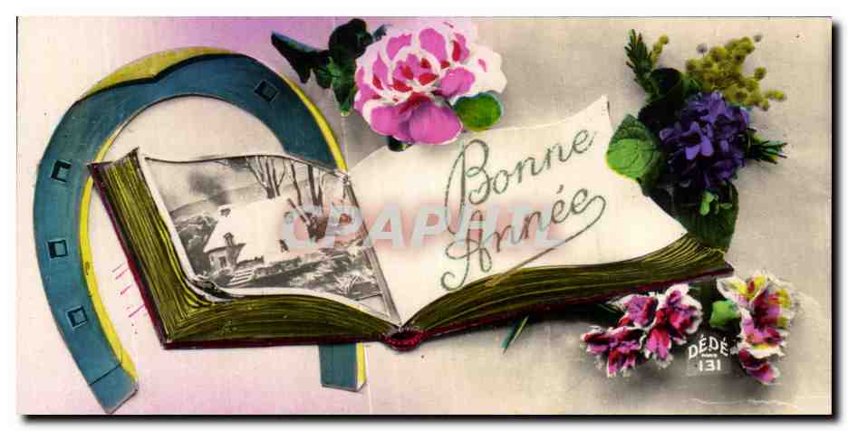 CPA Fantaisie Bonne Annee livre
