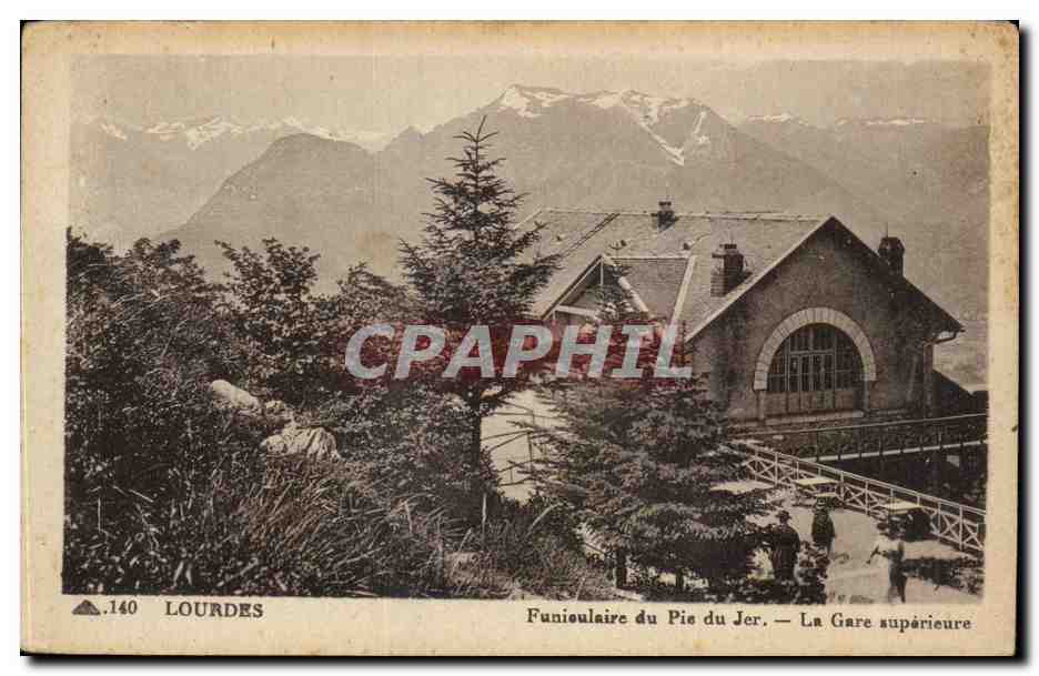 CPA Lourdes Funiculaire du Pic du Jer La Gare superieure