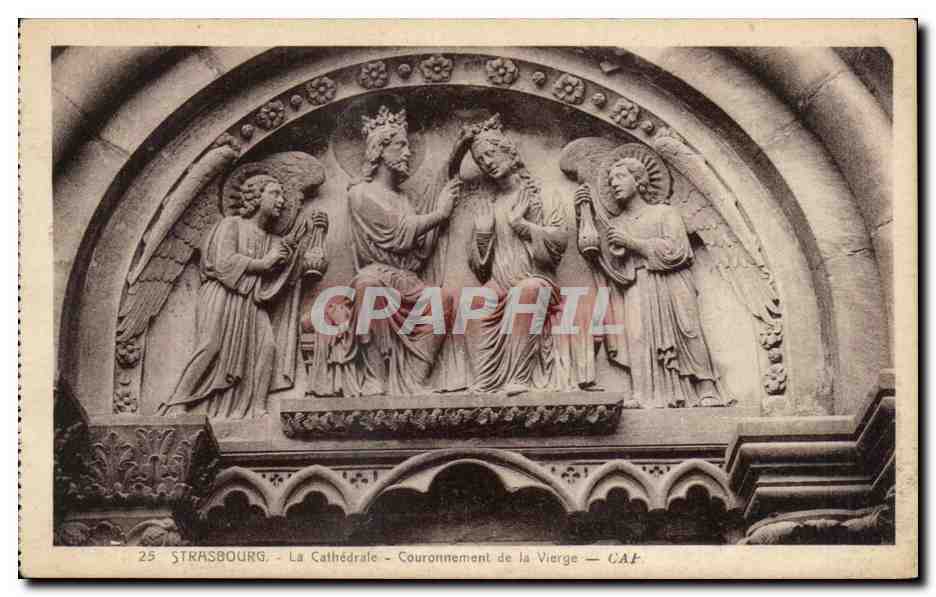CPA Strasbourg La Cathedrale Couronnement de la Vierge