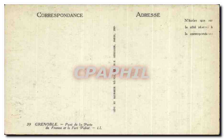 Grenoble — Pont de la Poste et le Fort Râbot — Lévy et Scourden Réclis, Paris — Reverso