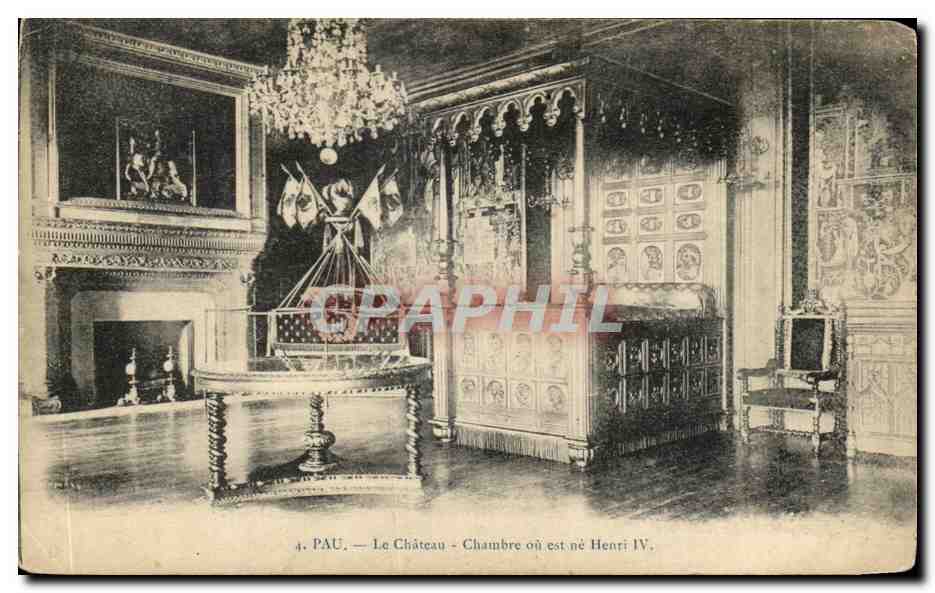 Pau — Das Schloss — Zimmer, in dem Henri IV geboren wurde