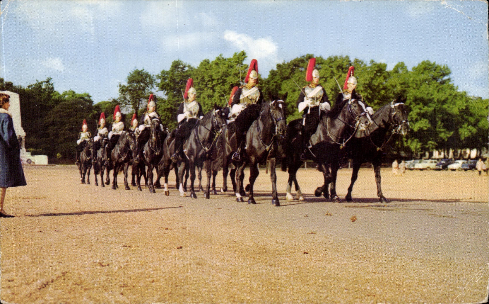 CPA Queen's Life Guard London Cheval Militaria