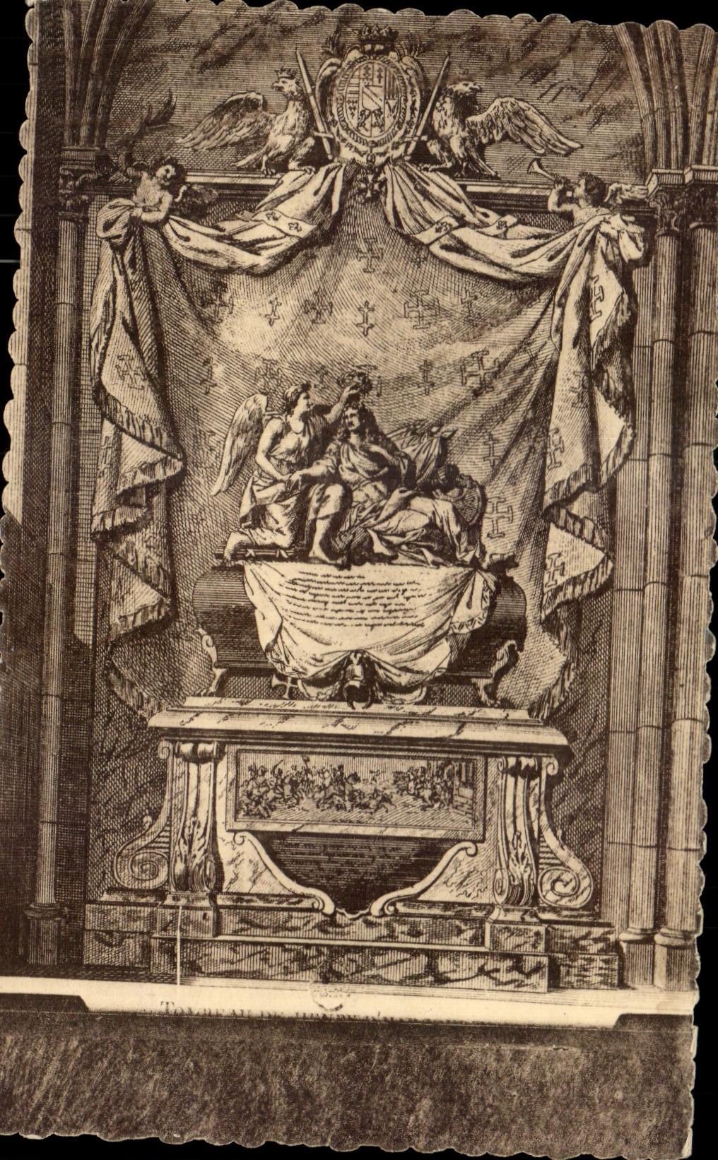 CPA Abbaye de Royaumont Asnieres sur Oise Tombeau du marechal d'Harcourt Lorraine par Coysevox