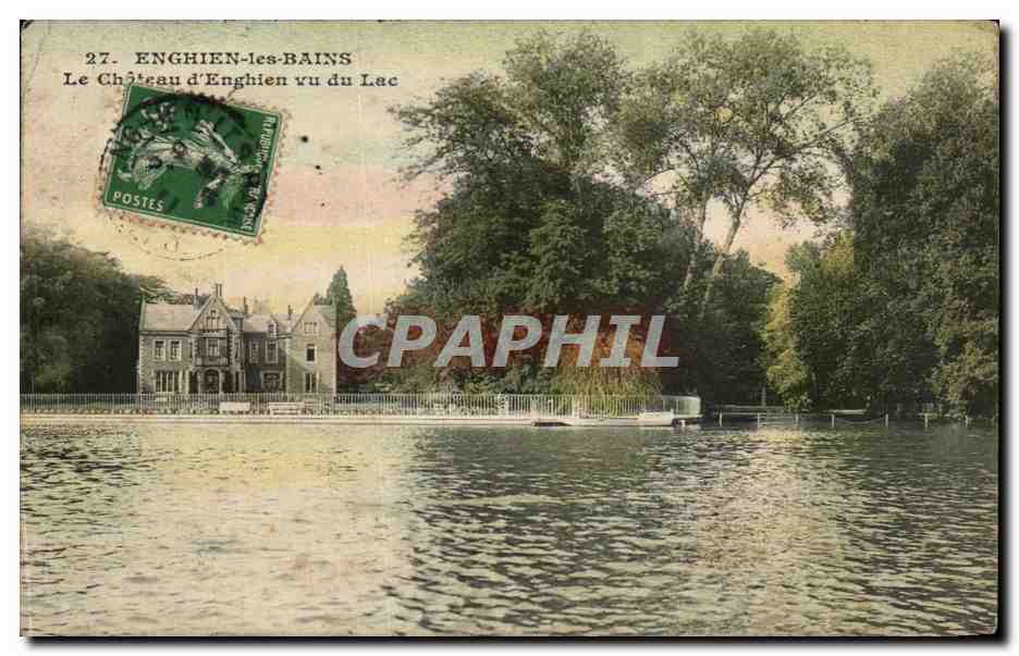 CPA Enghien les Bains Le Chateau d'Enghien Vu du Lac
