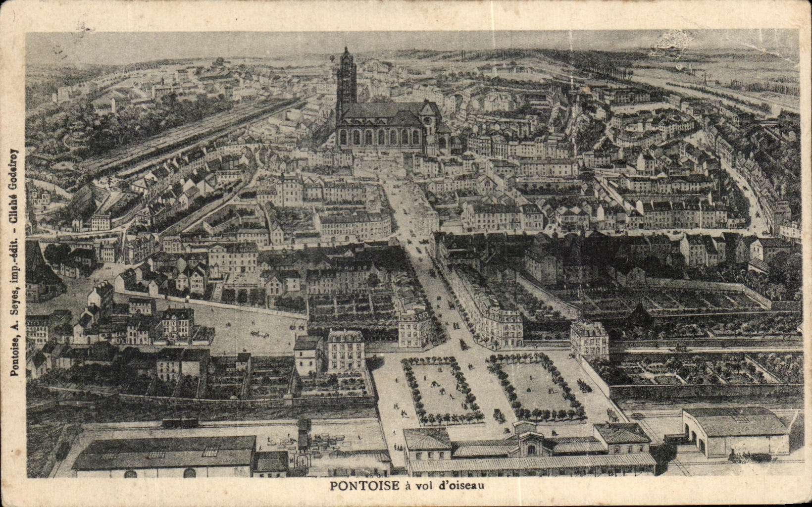 CPA Pontoise Vol D'Oiseau