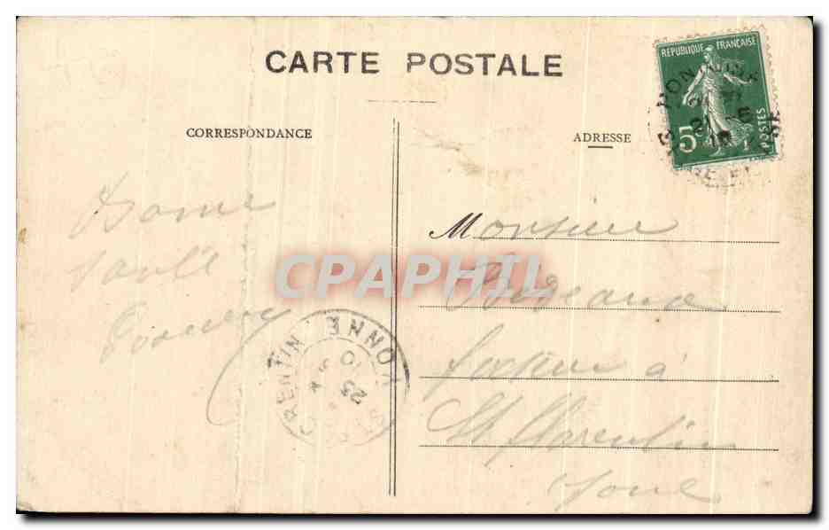 CPA Pontoise Vol D'Oiseau — Rückseite