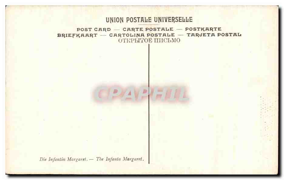 CPA Velazquez L'Infante Marguerite — Verso