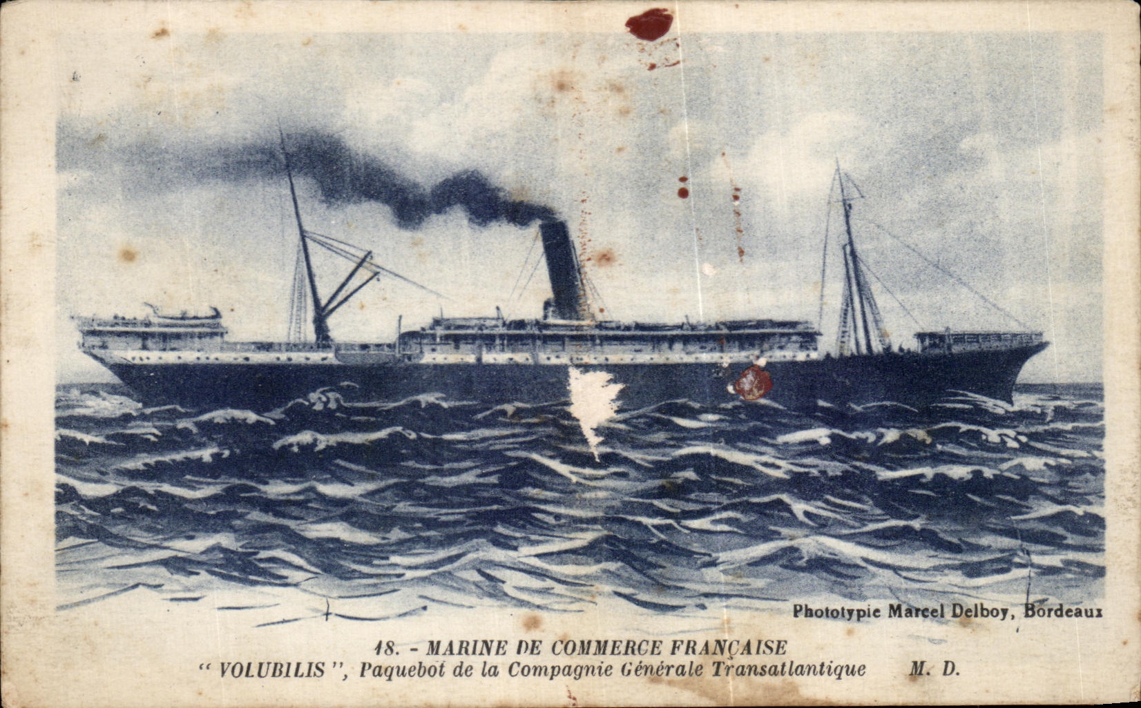 CPA Marine De Commerce Francaise Volubilis Paquebot de la Compagnie Generale Transatlantique