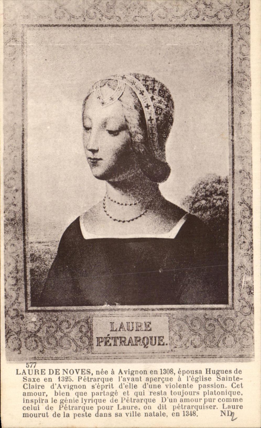 CPA Laure Petrarque Laure de Noves nee a Avignon 