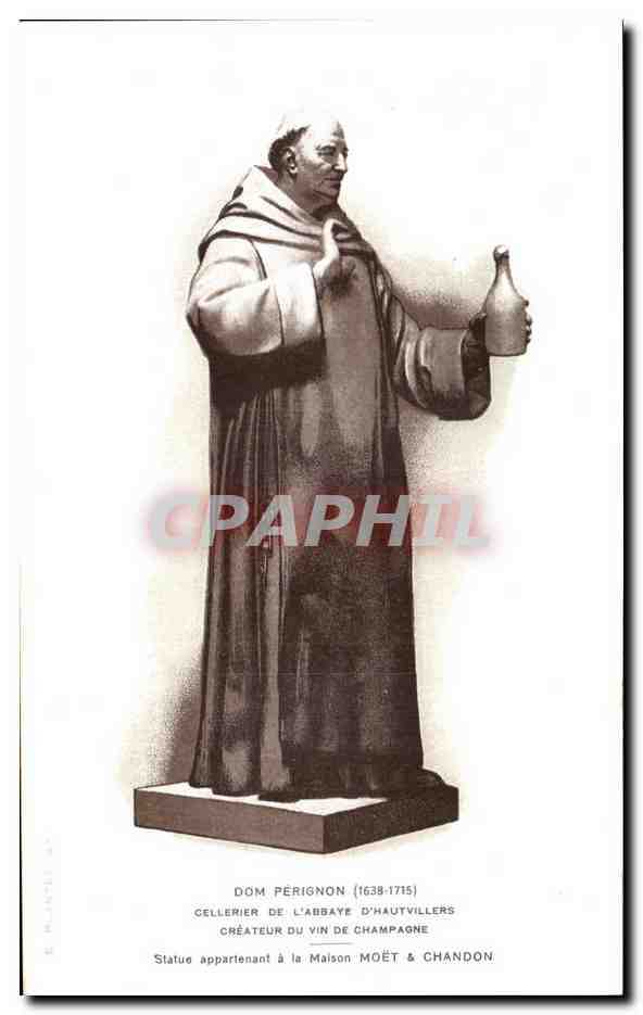 Statue von Dom Pérignon — Erfinder des Champagnerweins — Maison Moët & Chandon