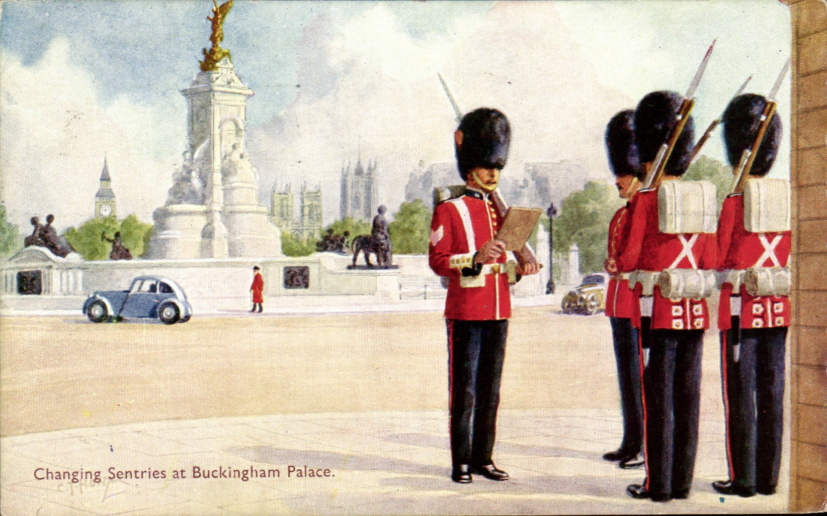 CPA Changing Sentrise at Buckingham Palace London Militaria 