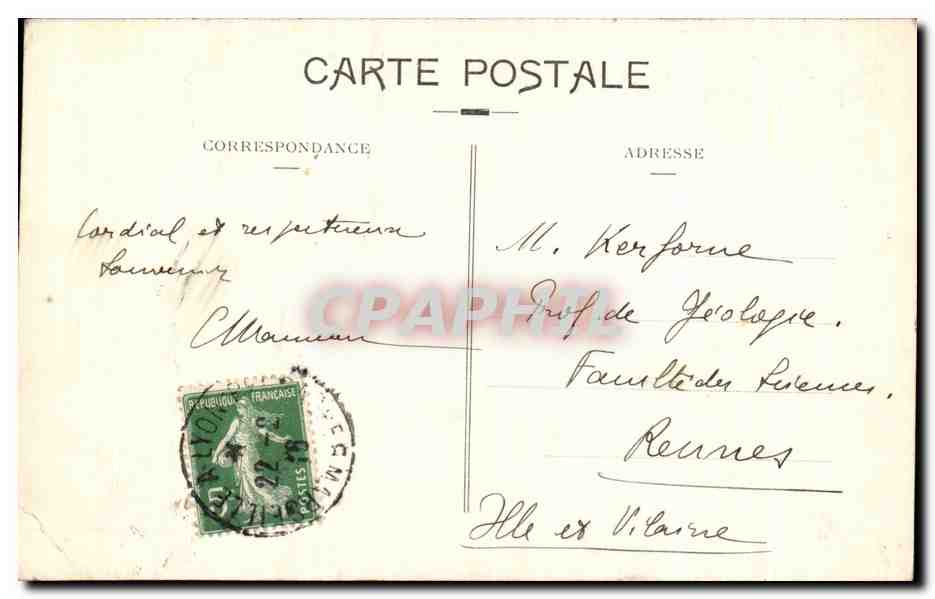 CPA Marseille Le Pharo — Verso