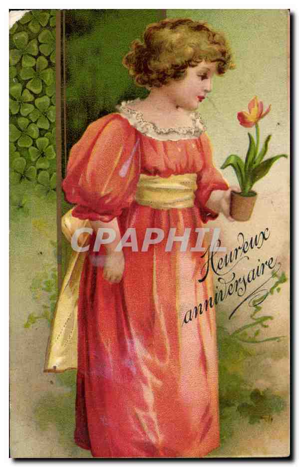 CPA Heureux anniversaire Fantaisie Enfant