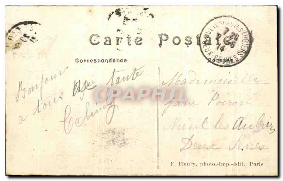 CPA Parc de Saint Cloud Jardins et kiosques d'Apollon faisant partie des serres du Prince Imperial — Rückseite