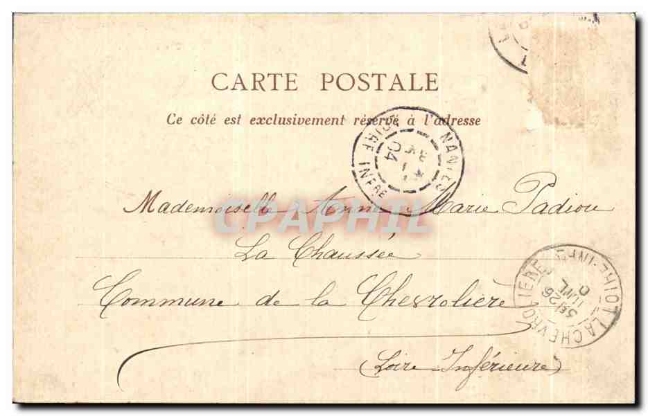 CPA La Bernerie Grotte de la vierge  — Rückseite
