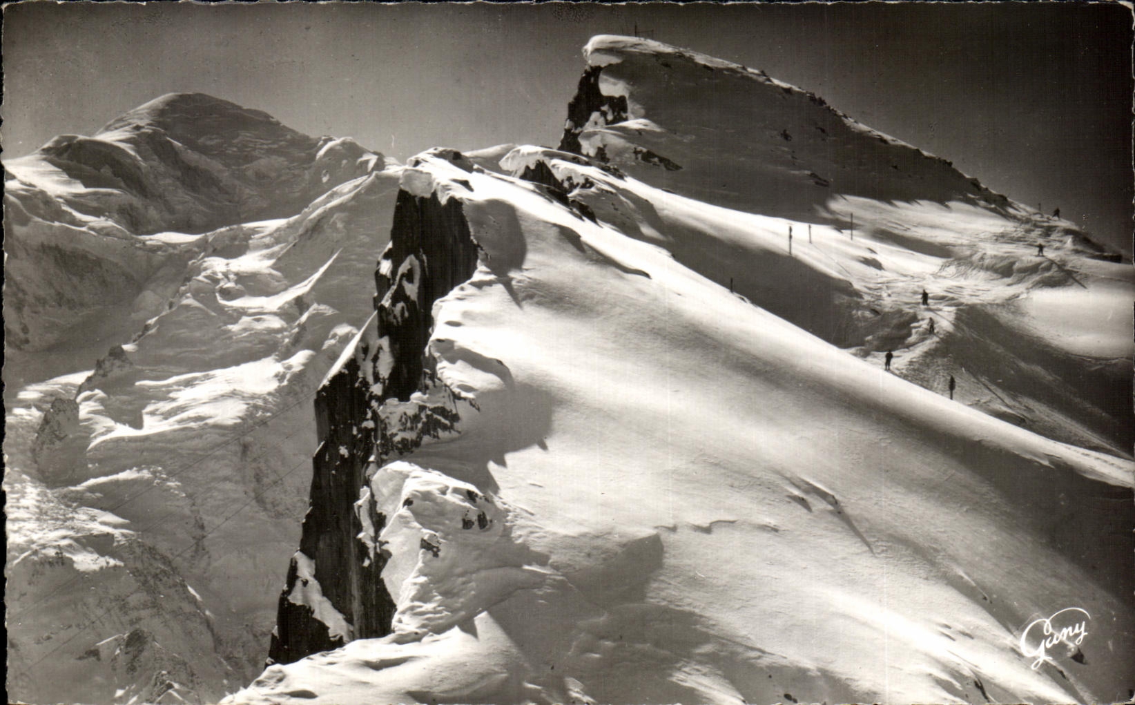 CPA Chamonix Mont Blanc Le Mont Blanc et le depart des pistes de Brevent 