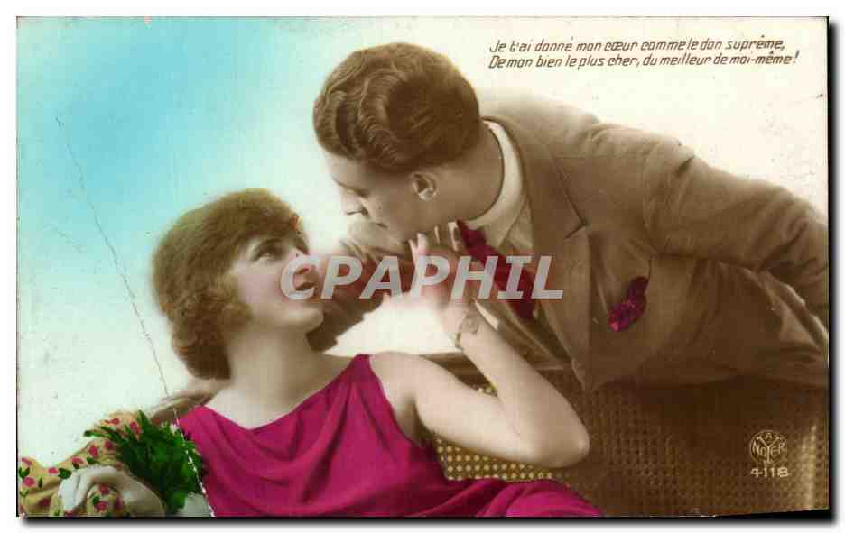 CPA Fantaisie Couple Femme 
