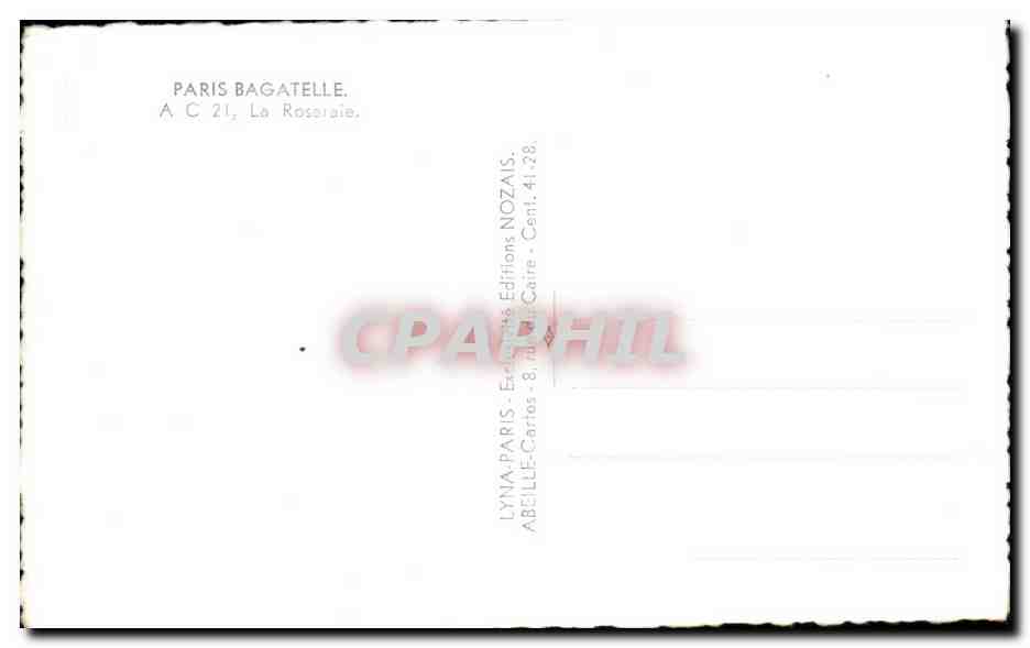 Paris Bagatelle — Die Rosenwiese — Editions Nozaïs — Rückseite