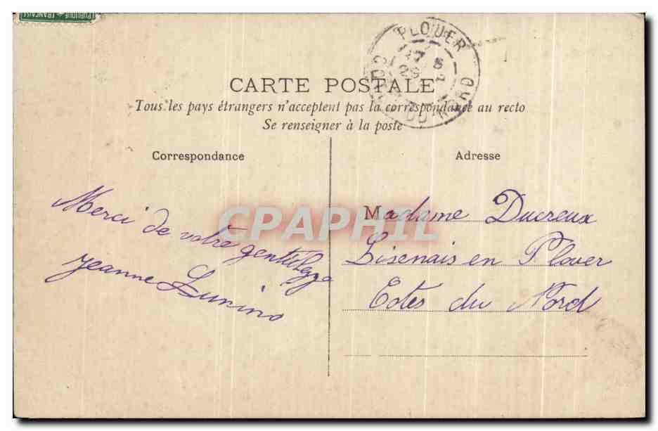 Un Souvenir de Coulon — éditeur CIRCE, n° 4426 — Reverso