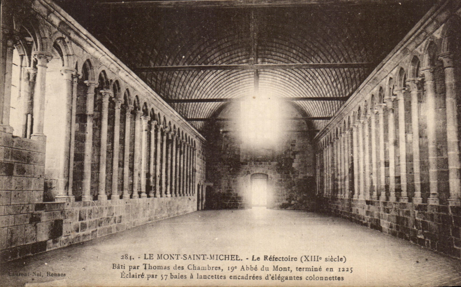 Le Mont-Saint-Michel — Le Réfectoire (XIIIe siècle) — Laurent-Nel, Rennes, n°284