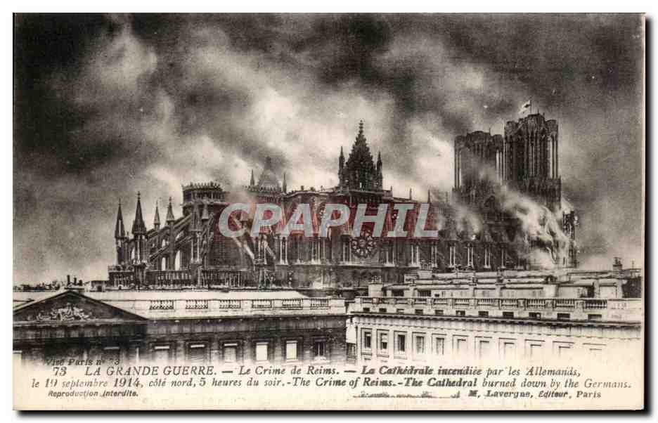 CPA La Grande Guerre Le Crime de Reims