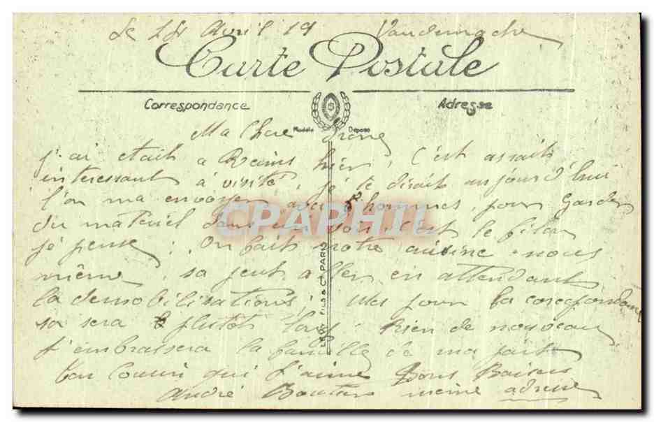 CPA La Grande Guerre Le Crime de Reims — Rückseite