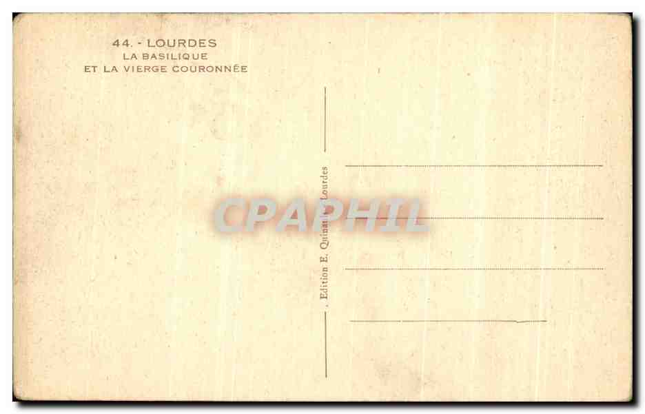 CPA Lourdes La Basilique Et La La Vierge Couronnee — Verso