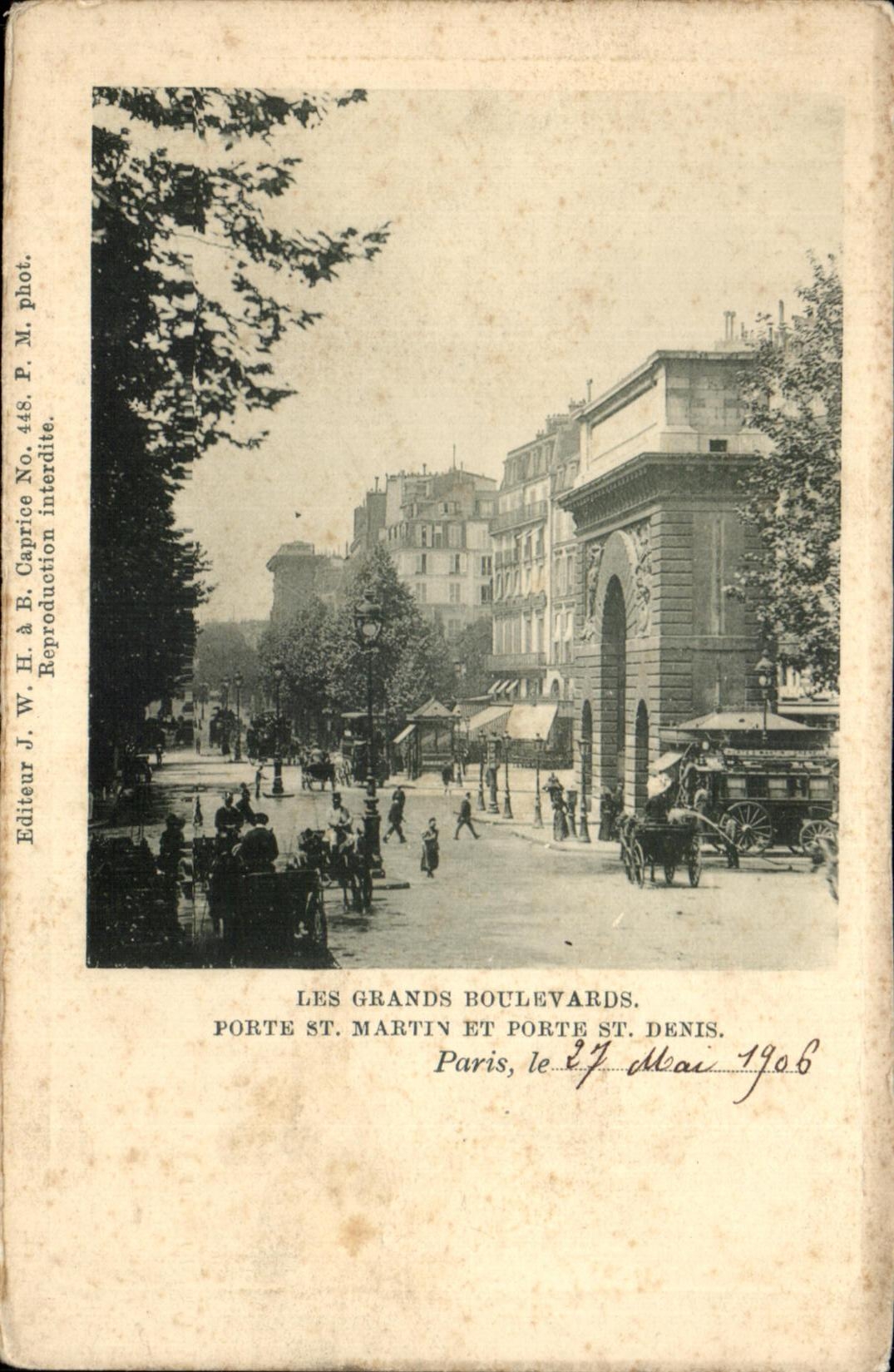 CPA Les Grands Boulevards Porte St Martin Et Porte St Denis Paris 