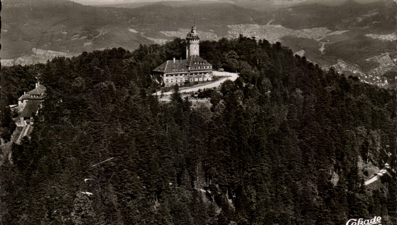 CPA Baden Baden Merkur mit der Bergstation und der Merkur Bahn