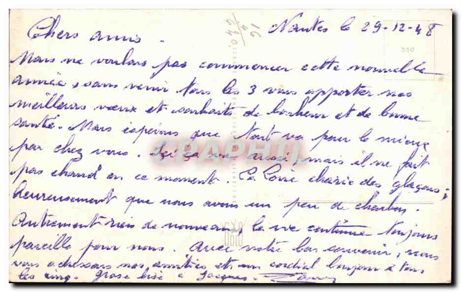 CPA Fantaisie fleurs Moulin Bonne Annee — Rückseite