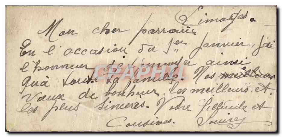 CPA Fantaisie fleurs Fer a cheval Bonne Annee — Verso