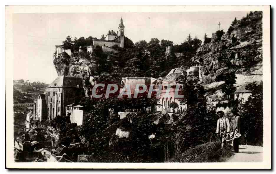 Rocamadour — Vue Générale sur les Nouvelles Rampes, prise de la Route d'Arrivée — Edit Pyrénées Océan