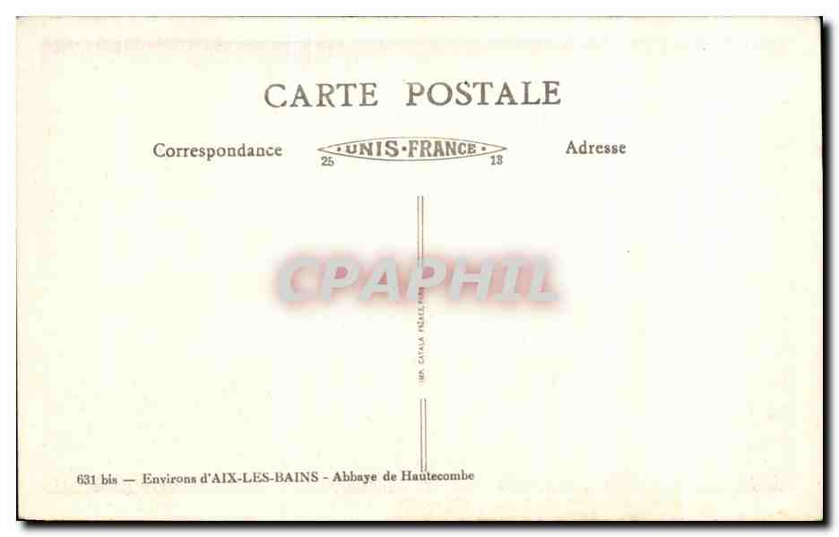 CPA Environs d'Aix Les Bains Abbaye de Hautecombe — Verso