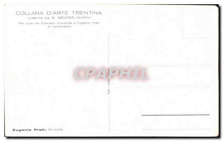 CPA Eugenio Prati All ovile Bergere Moutons  — Rückseite