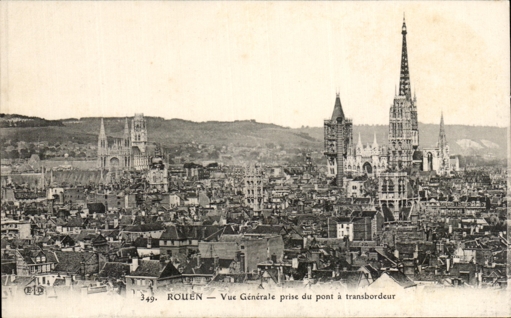 CPA Rouen Vue Generale prise du pont a transbordeur
