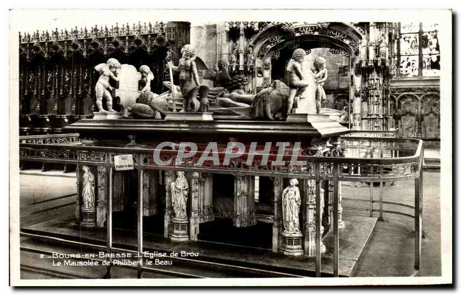 CPA Bourg en Bresse L'Eglise de Brou Le Mausolee de Philibert le Beau