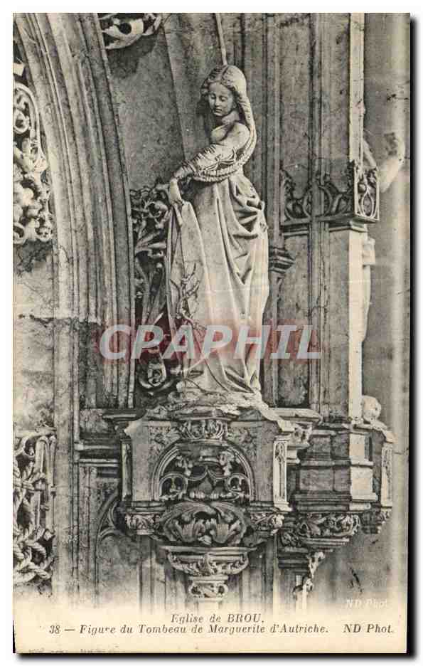 Église de Brou — Figure du tombeau de Marguerite d'Autriche — ND Phot.