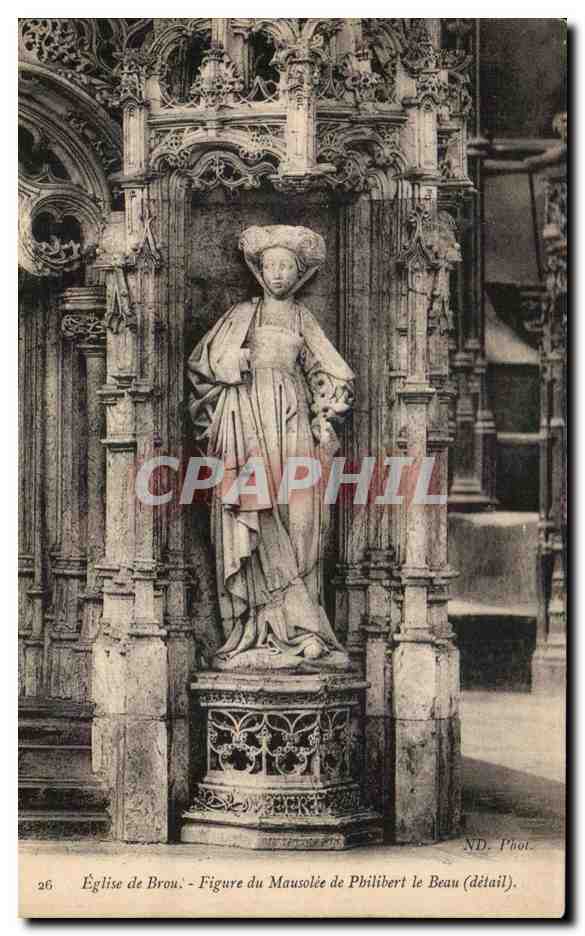 Kirche von Brou — Figur des Mausoleums von Philibert le Beau — ND. Fot. (Nr. 26)