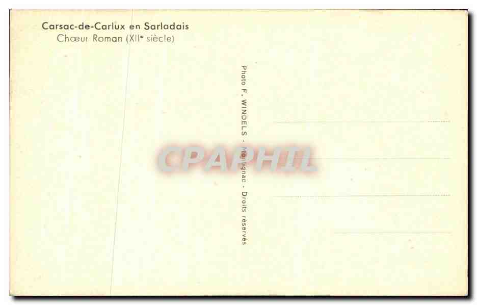 CPA Carsac de Carlux en Sarladais Choeur roman — Rückseite